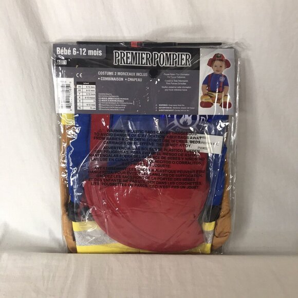First Fireman Costume Dept Chief Firefighter Halloween Baby Infant Jumpsuit Hat - Picture 7 of 9